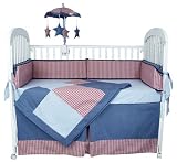 Product details for 4 Piece Crib Bedding Set (Blue Plaids)