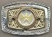 Gorgeous 2-toned 24k Gold on Sterling Silver World Coin Belt Buckle - German 5 mark Silver coin 