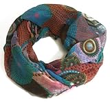 Kaleidoloop - mehrfarbiger Rundschal Loopschal modischer Schal mit bunten KALEIDOSKOP MUSTER Halstuch TREND STYLISCH Kaleidoscope Pattern soft angenehm mehrfarbig DAMEN TUCH Superleicht Superfein Fr�hling Sommer Accessory