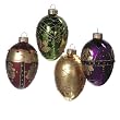 Waltz of the Nutcracker Glass Jeweled Eggs Set of 4