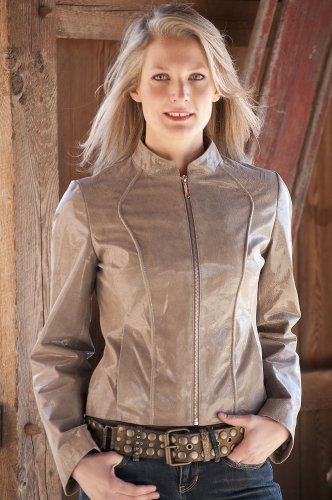 Womens Madison Metallic Leather Jacket
