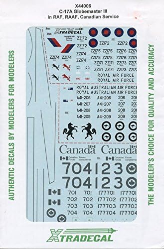 Xtradecal 1:144 C-17A Globemaster III in RAF RAAF Canadian Service #X44006*