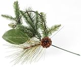 Mixed Greens And Pinecone Picks Set Of 6, 16.5Hx9Wx3.5D, GREEN