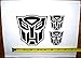 Transformers - Autobot Set of 3 HQ Single Color Black Vinyl Sticker Decals