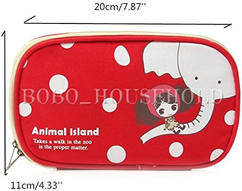 Cute Canvas Pencil Case Makeup Pouch Stationery School Bag Kids Girls Passport