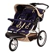 Safari Swivel Wheel Sport Double Stroller - Blue/ Khaki