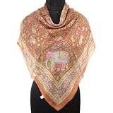 Iba Silk Light Brown Scarf Animal Print Wrap Lady Shoulder Pure Silk Scarves 40