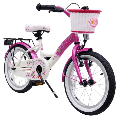 bike*star 40.6cm (16 Inch) Kids Children Girls Bike Bicycle Classic - Colour Pink & White