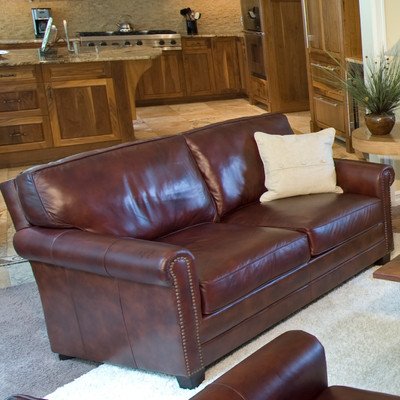 Winslow Top Grain Leather 3 Piece Living Rom Set in Raisin