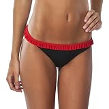 Xhilaration® Juniors Hipster Swim Bottom with Ruffle Trim - Black/Red/Yellow/Green