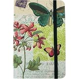 Flora Fauna Butterfly hardbound small notebook with elastic closure