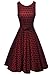 Anni Coco Women's 1950s Audrey Hepburn Lace Crochet Vintage Evening Dress Black and Red Medium