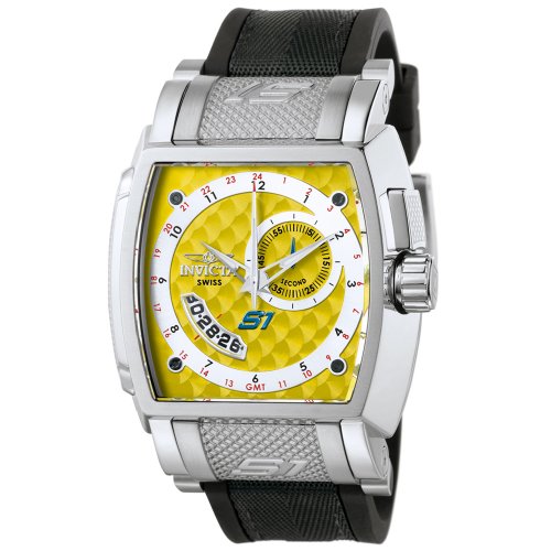 Invicta Men's 6224 S1 Collection GMT Stainless Steel Black Rubber and Fabric Watch