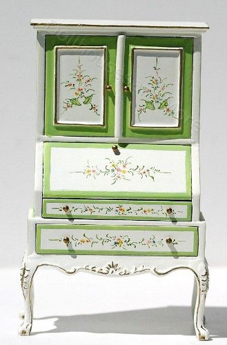 Miniature Fine Furniture Handpainted Desk and Chair Set