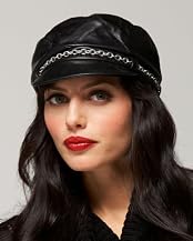 Leather & Chain Cabbie Hat
