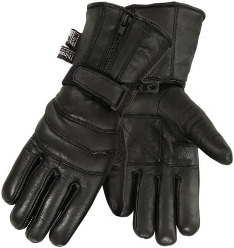 MRX Genuine Leather Motorcycle Gloves Waterproof Thinsulate Motorbike Biker Glove (Large)