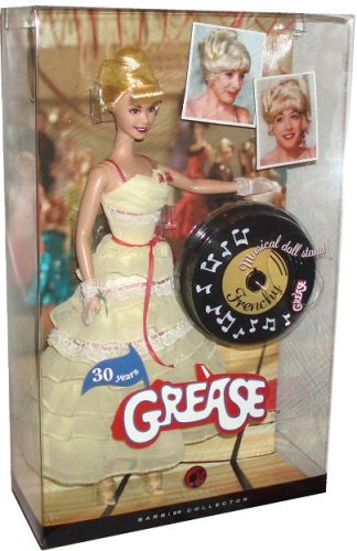 51k6u57nHLL Barbie Pink Label Collector Collection 30 Years Anniversary Grease 12 Inch Doll   Frenchy with Yellow Party Dress, Accessories, Musical Doll Stand and Certificate of Authenticity