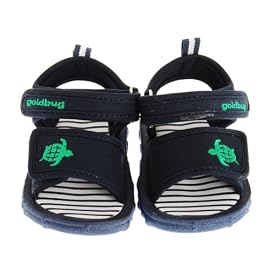 goldbug Baby Sandal Navy Turtle べビーサンダル ワンポイント刺繍付 ネイビー カメ 13cm ポリエステル 90412