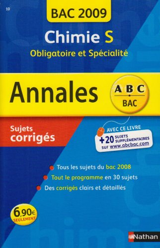 Download Chimie S Obligatoire et Spécialité : Sujets corrigés Download Chimie S Obligatoire et Spécialité : Sujets corrigés
