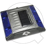 LED Solar Raised Pavement Marker (SRPM) For Center & Edge Roadway Marking / Constant On Blue LED & Blue Reflector / Metal Aluminum Alloy Casting With Patented Design / LED-Illuminated Pavement Marker, Solar Road Marker, Solar Road Stud, LED Road Marker