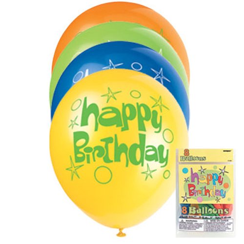 Birthday Glee Balloons 8 pc