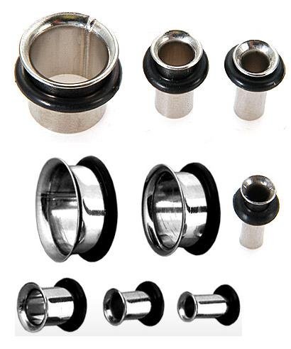 Surgical Steel Plugs with O Ring - 4G - Sold as a Pair