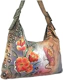 Anuschka Large Square Slouch - Floral Safari Leather Handbags