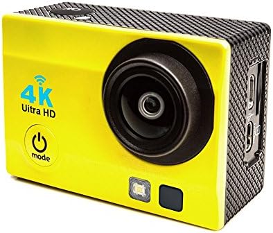 homkm Q3H 4k Action Camera USB2.0 &amp; Mini HDMI, Sport Camera 3.7V 900mAh Rechargeable Battery MAX 30M Waterproof Camera Video Camera 6 Glass +LED Lens 170° Wide Angle (Yellow)