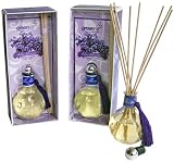 Greenair All Natural Earth Friendly Aromatherapy Reed Diffuser 7.0-Ounces With Modern Artesian Glass Bottle And Tassel - Set Of 2 Lilac Blossom Scent