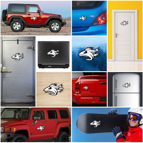 Decal Stickers Fishbone With Huge Jaws Attack Car door Waterproof Racing Dura (30 X 16.9 In)