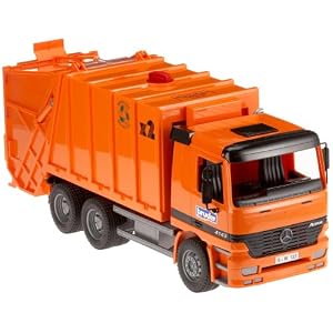 Click here to buy MB Garbage Truck - orange by Bruder Toys