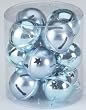 Club Pack of 72 Color Works Light Blue Bell Christmas Ornaments w/ Cut Stars 2"