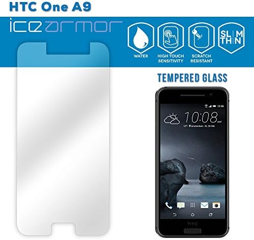 HTC One A9 Screen Protector, GLAZZ 0.33mm HTC A9 Tempered Glass Screen Protector for HTC One A9 (Made From Tempered Glass, Shatterproof, 2.5d Rounded Edges and Oleophobic Coating)