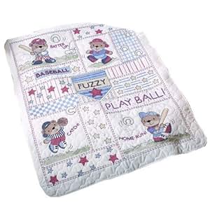 Amazoncom Bucilla Baseball Buddies Crib Cover 34Inchby43Inch Hand stamped baseball softball necklace