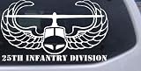 White 6in X 10.4in -- 25th Infantry Division Car Window Wall Laptop Decal Sticker