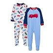 Toddler Boys' Just One Year Fleece Firetruck Blanket Sleeper - Blue/Red