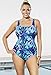Aquabelle Women's Plus Size Blue Flare Swimsuit
