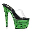 7 Inch High Heel Stripper Shoes UV Neon Cyber Sandals Black Light Relective