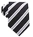 Scott Allan Collection Men's Black Tie | Black and Gray Mens Necktie | Jacquard Woven Classic Stripe Tie for Him | Wedding Tie for Groom apparel
