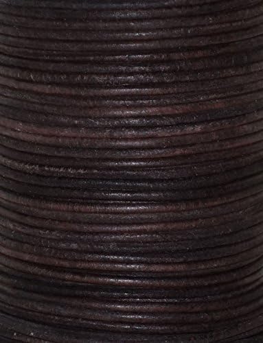 Natural Dye Antique Brown Round Leather Cord 1.0mm x 50m BEST VALUE!