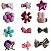 Hair Clips Barrettes Assorted Cute Flowery Ribbon Bows Style B-Series - 12 pcs of Uniquely Designed For Baby, Toddler, and Young Girls