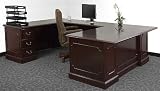 Standard Traditional Wood Veneer Executive ''U'' Left Side Desk System [SL-EX-U-LEFT-GG]