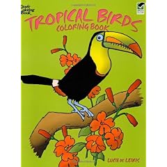 Tropical Birds Coloring Book