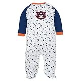 Auburn Tigers Newborn White-Navy Blue Raglan Sleeve Footed Sleeper