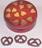Scott's Cakes 1 lb. Milk Chocolate Covered Pretzel in a Heart Tin
