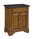 Salmon Granite Top on Oak Cabinet by Home Styles - Medium Wood (9003-0065)