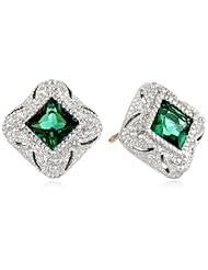 Judith Ripka "Estate" Ear Stone Green Stud Earrings