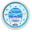 Olive Kids - Boats and Bouys Personalized Clock (White)