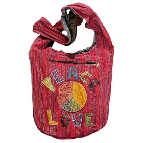 Peace Love Red Hippie Shoulder Bag