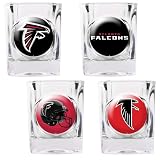 NFL Atlanta Falcons Four Piece Square Shot Glass Set (Individual Logos)